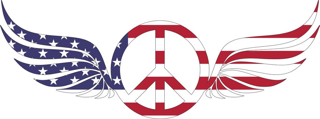 American Peace Sign With Wings With Stroke png transparent