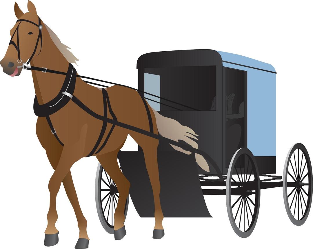 Amish Buggy and Horse png transparent