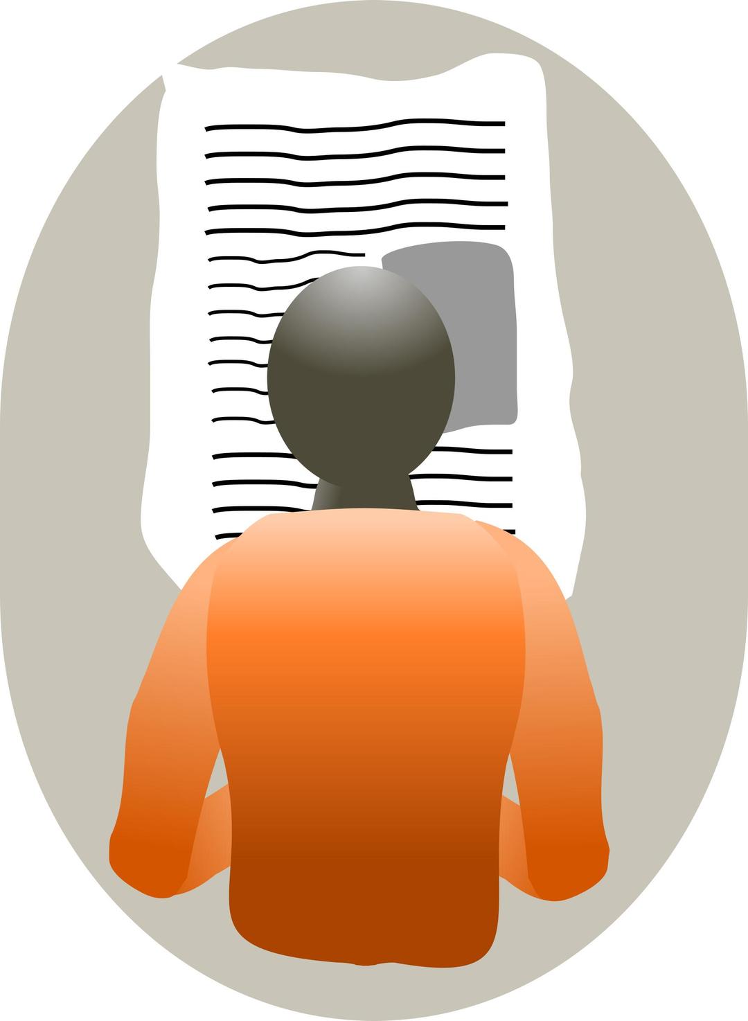 An orange person reading png transparent