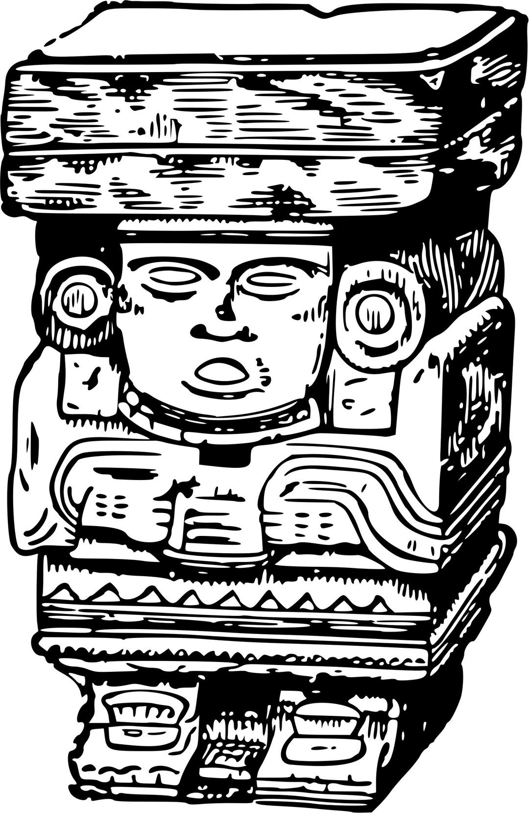 Ancient Mexican carving png transparent
