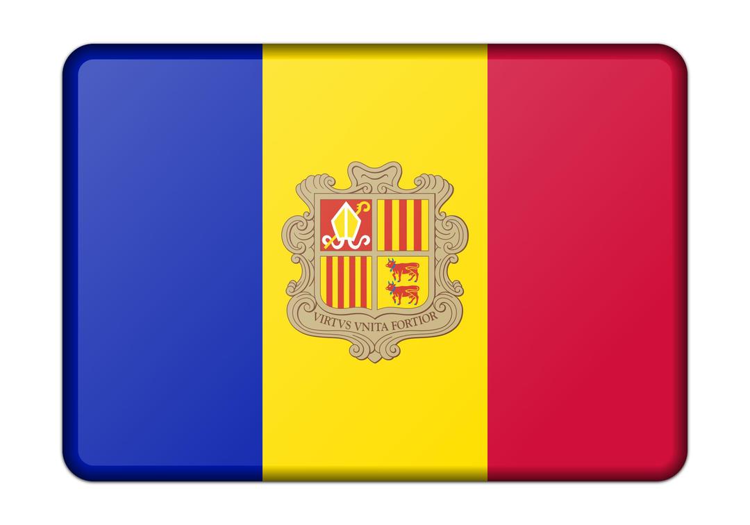 Andorra flag (bevelled) png transparent