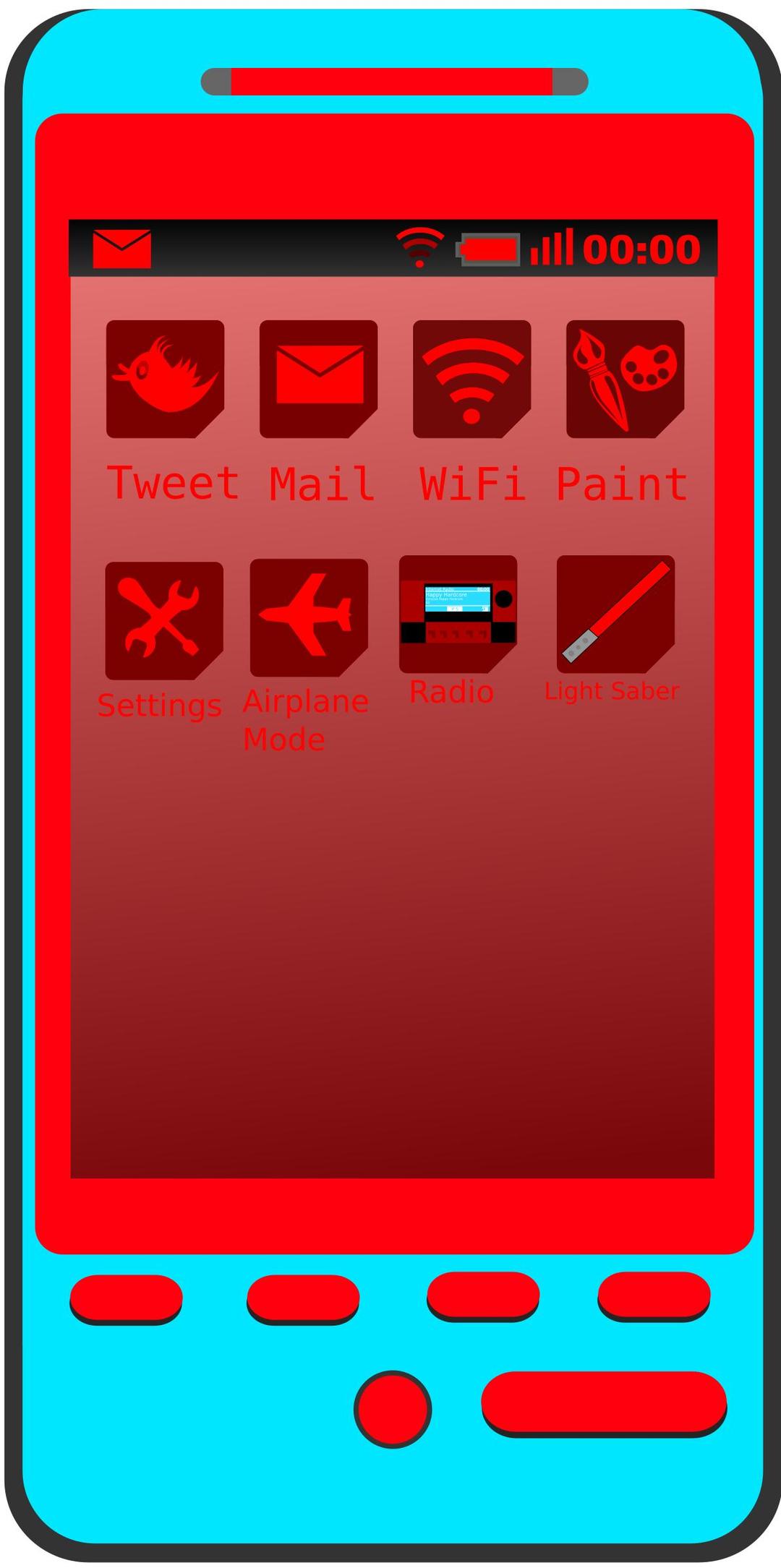 Android Phone Blue and Red png transparent