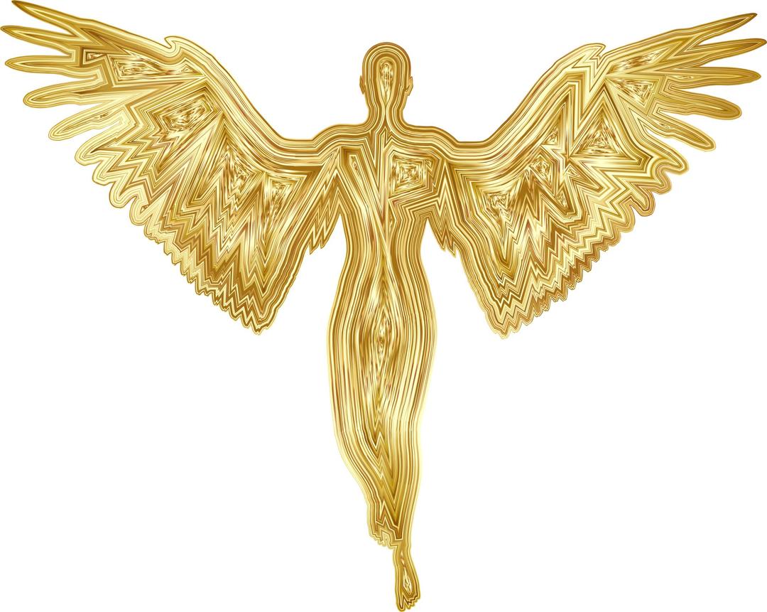 Angel Silhouette Gold png transparent