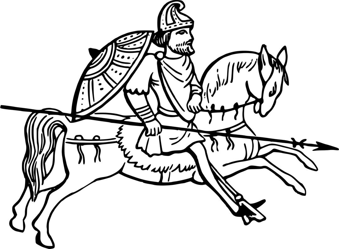 Anglo-Saxon horseman png transparent