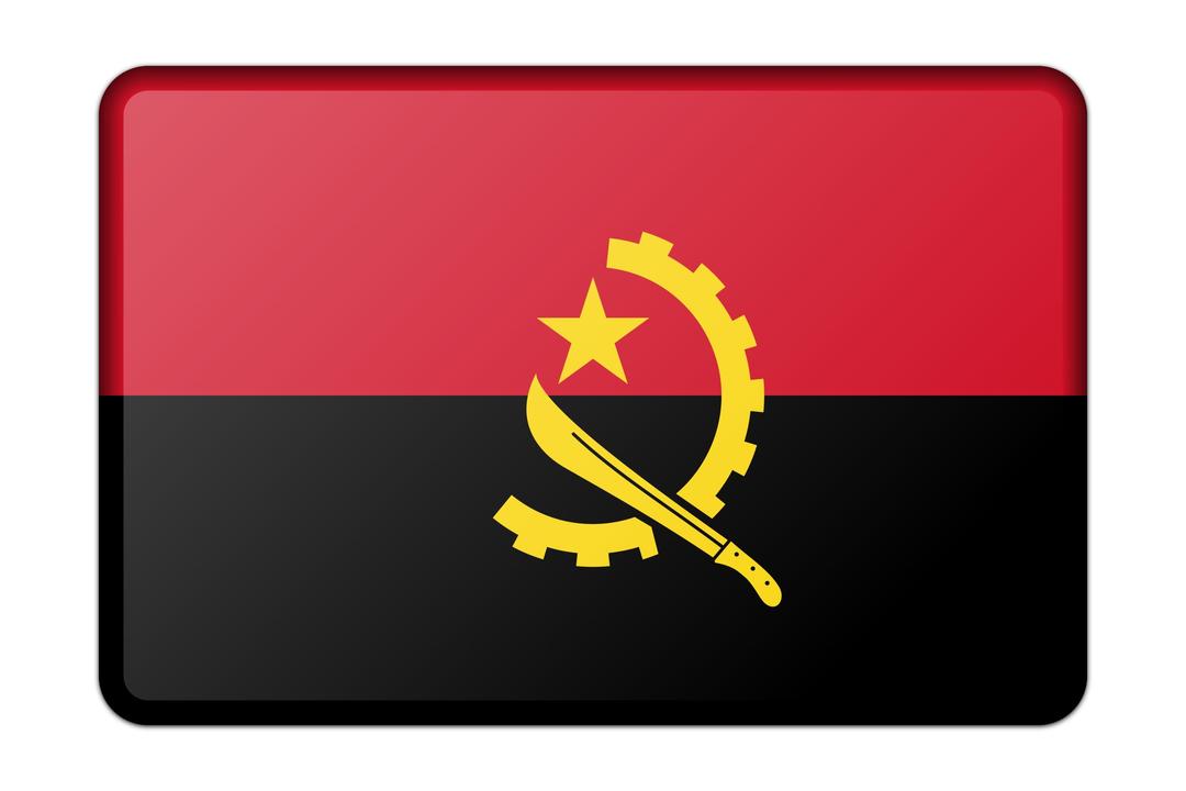 Angola flag (bevelled) png transparent
