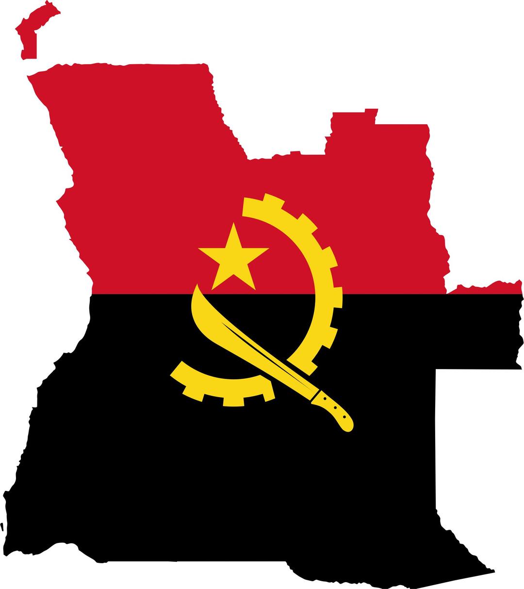 Angola Flag Map png transparent