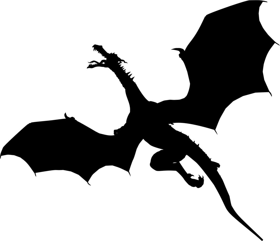 Angry Dragon Silhouette png transparent