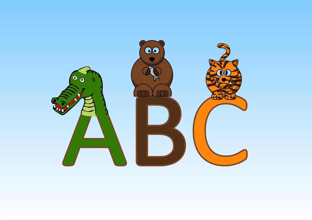 Animal Alphabet Typography png transparent