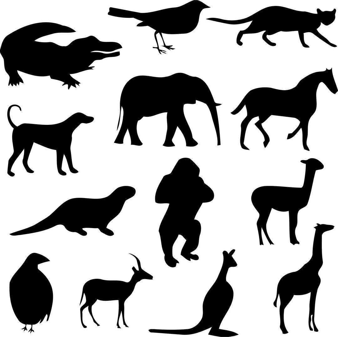 Animal silhouettes 3 png transparent