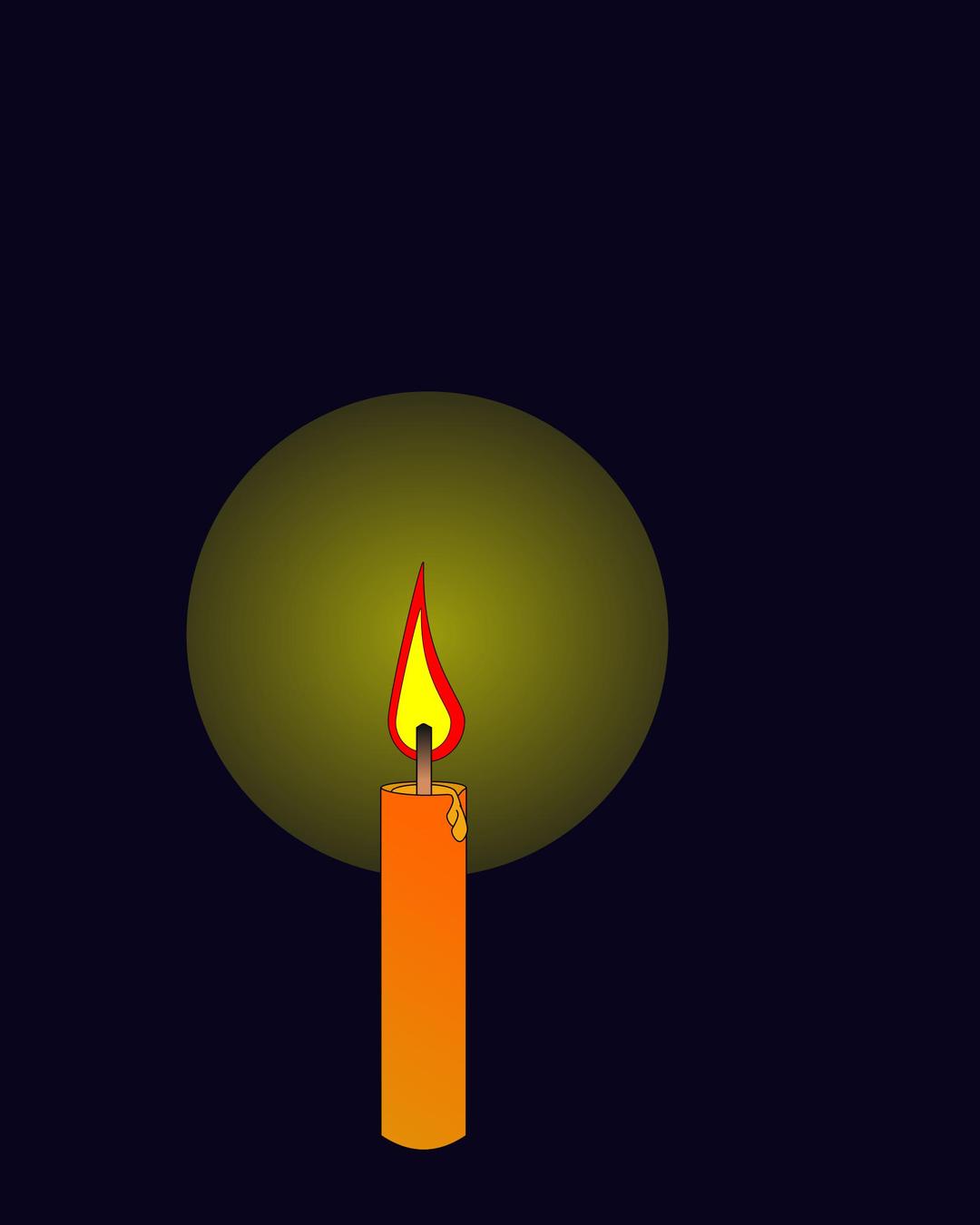 Animation of burning candle. png transparent