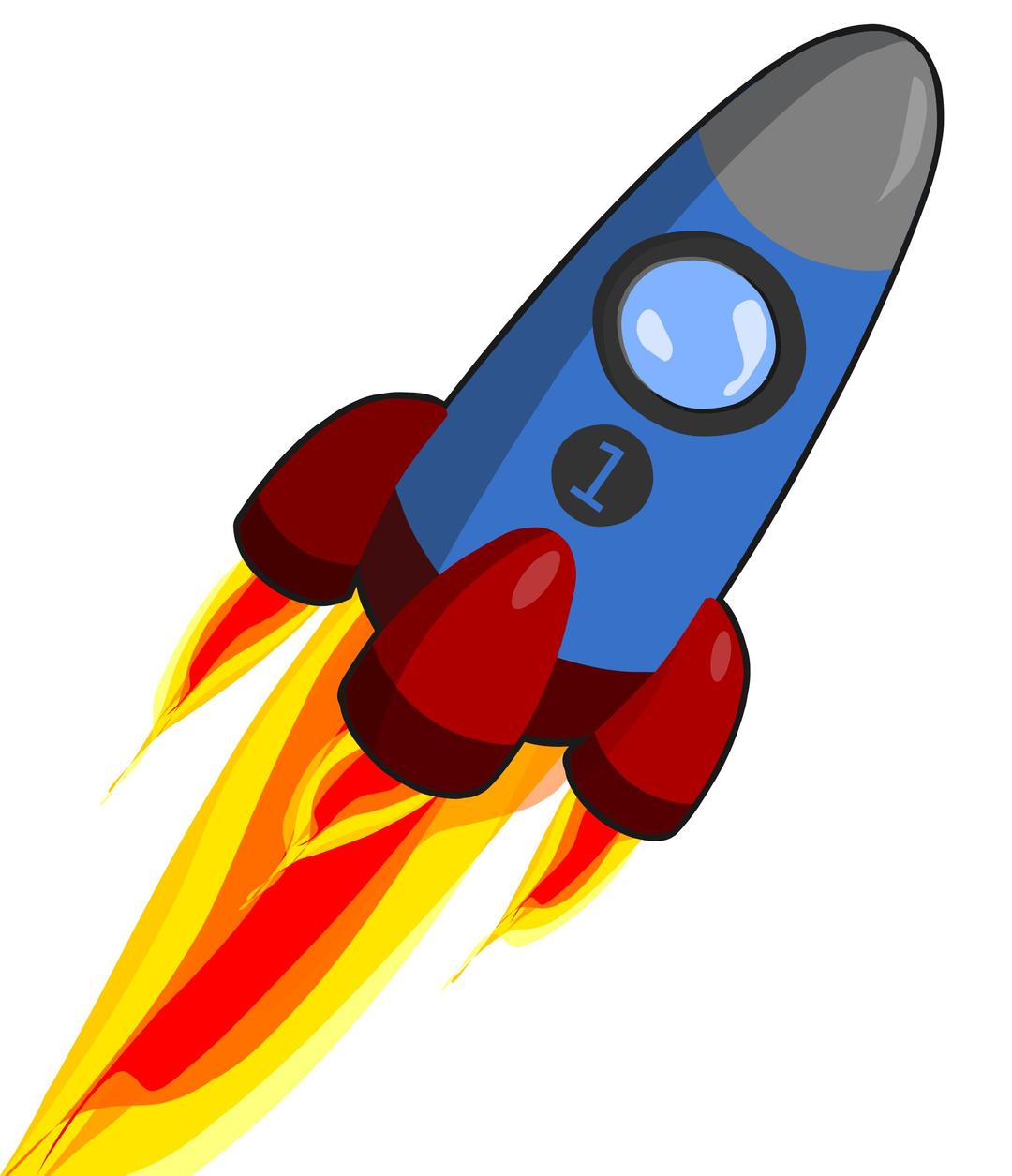 Animation of Rocket blue and red png transparent