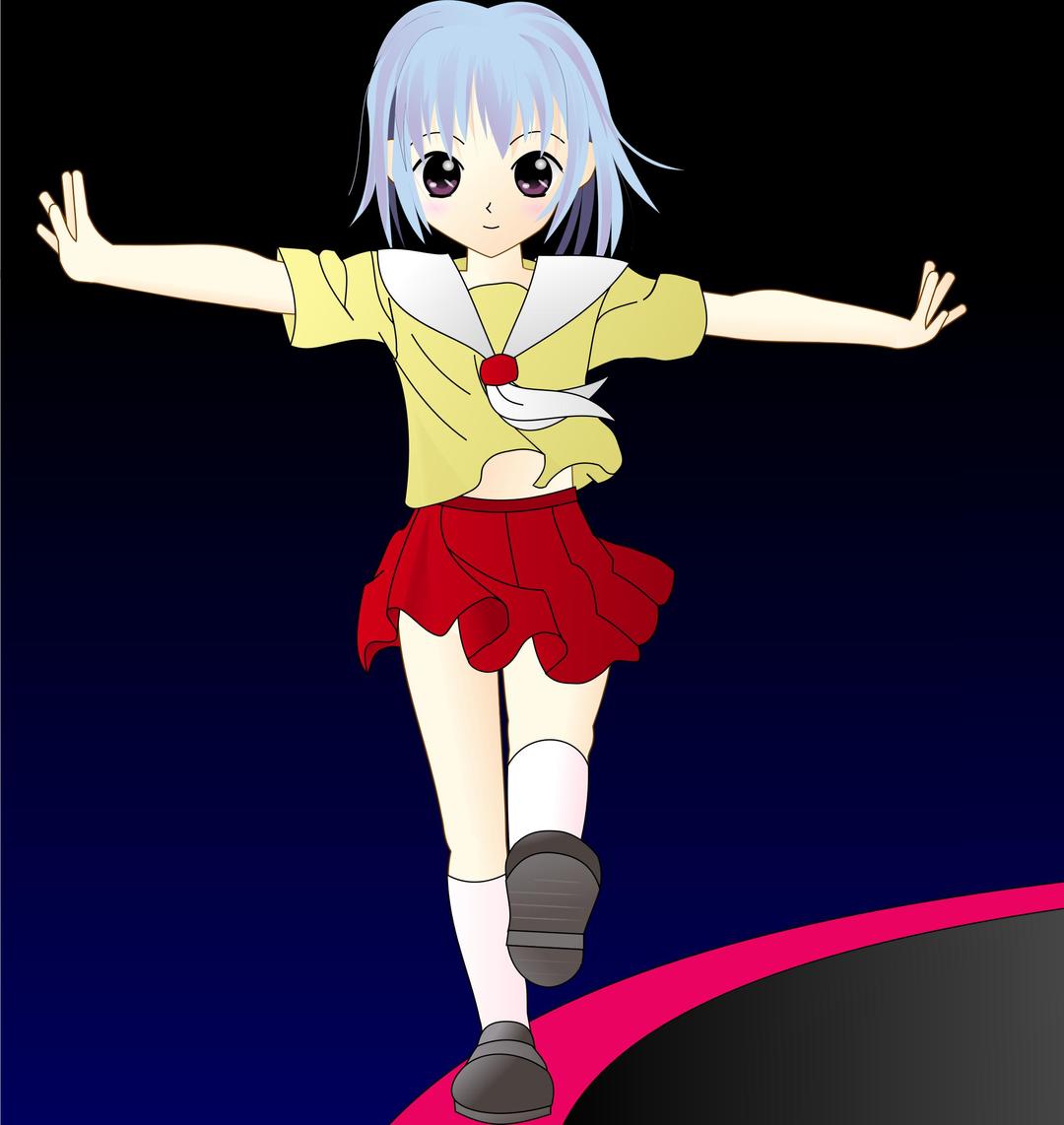Anime Girl with Background png transparent