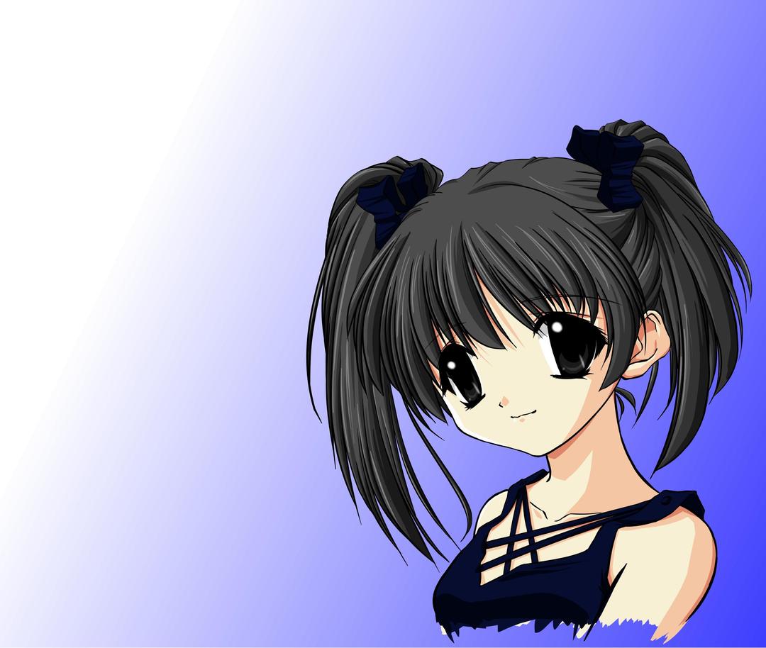 Anime style girl png transparent