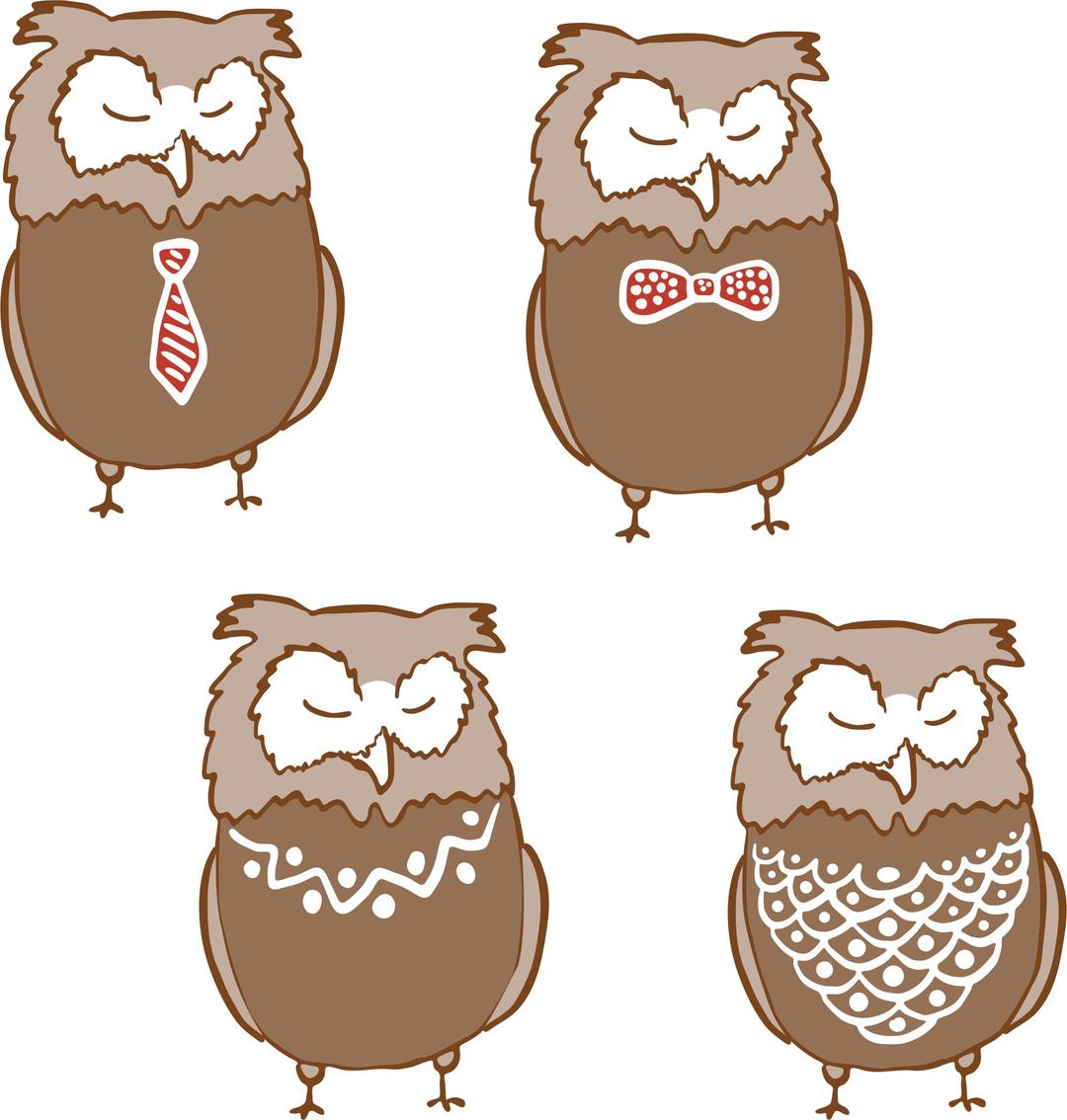 Anthropomorphic Owls 3 png transparent