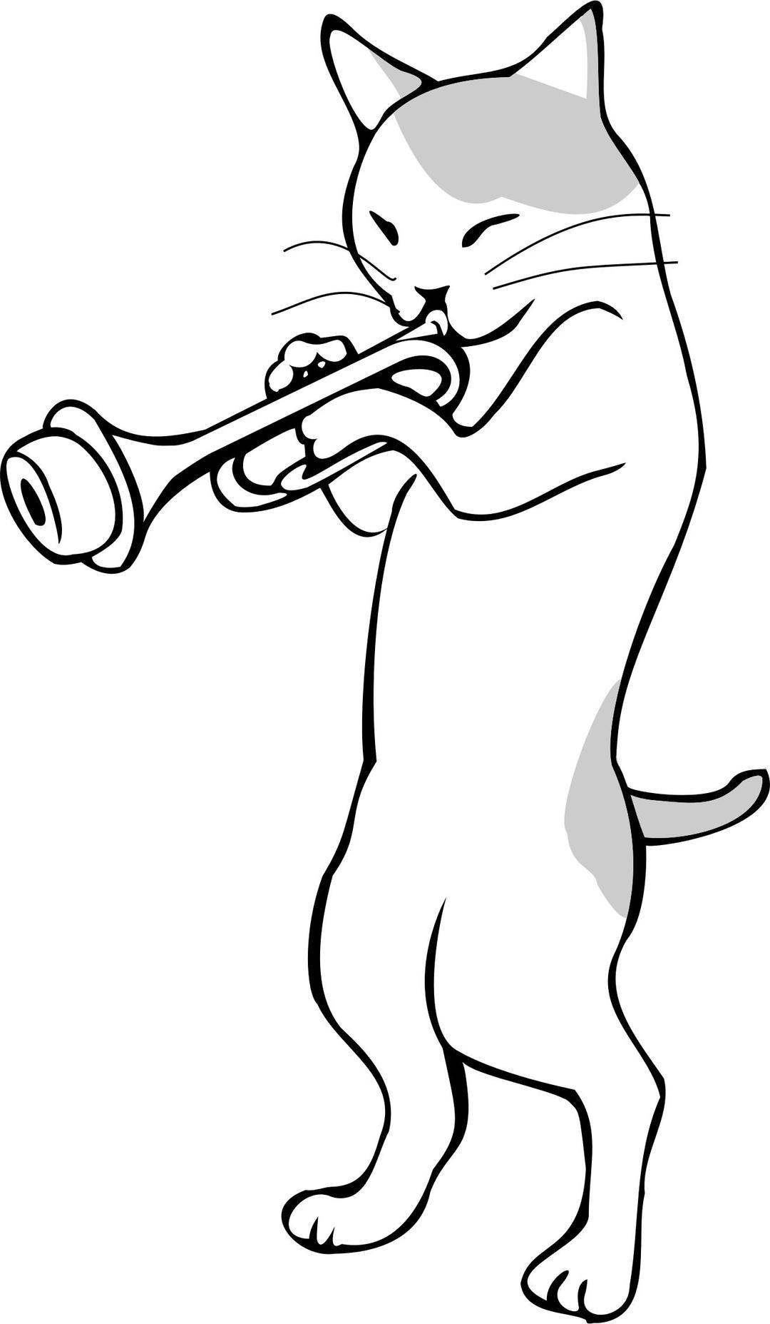 Anthropomorphic Trumpet Playing Cat png transparent