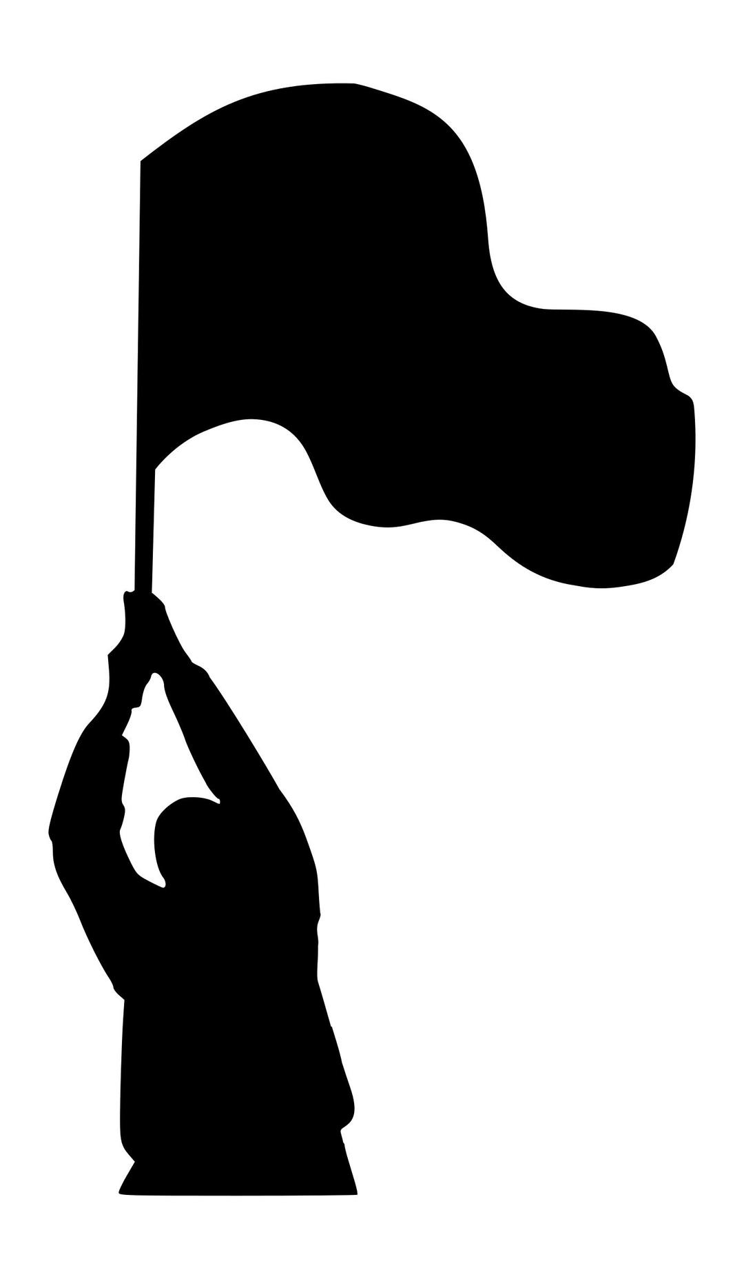 Antifascist holding a flag png transparent