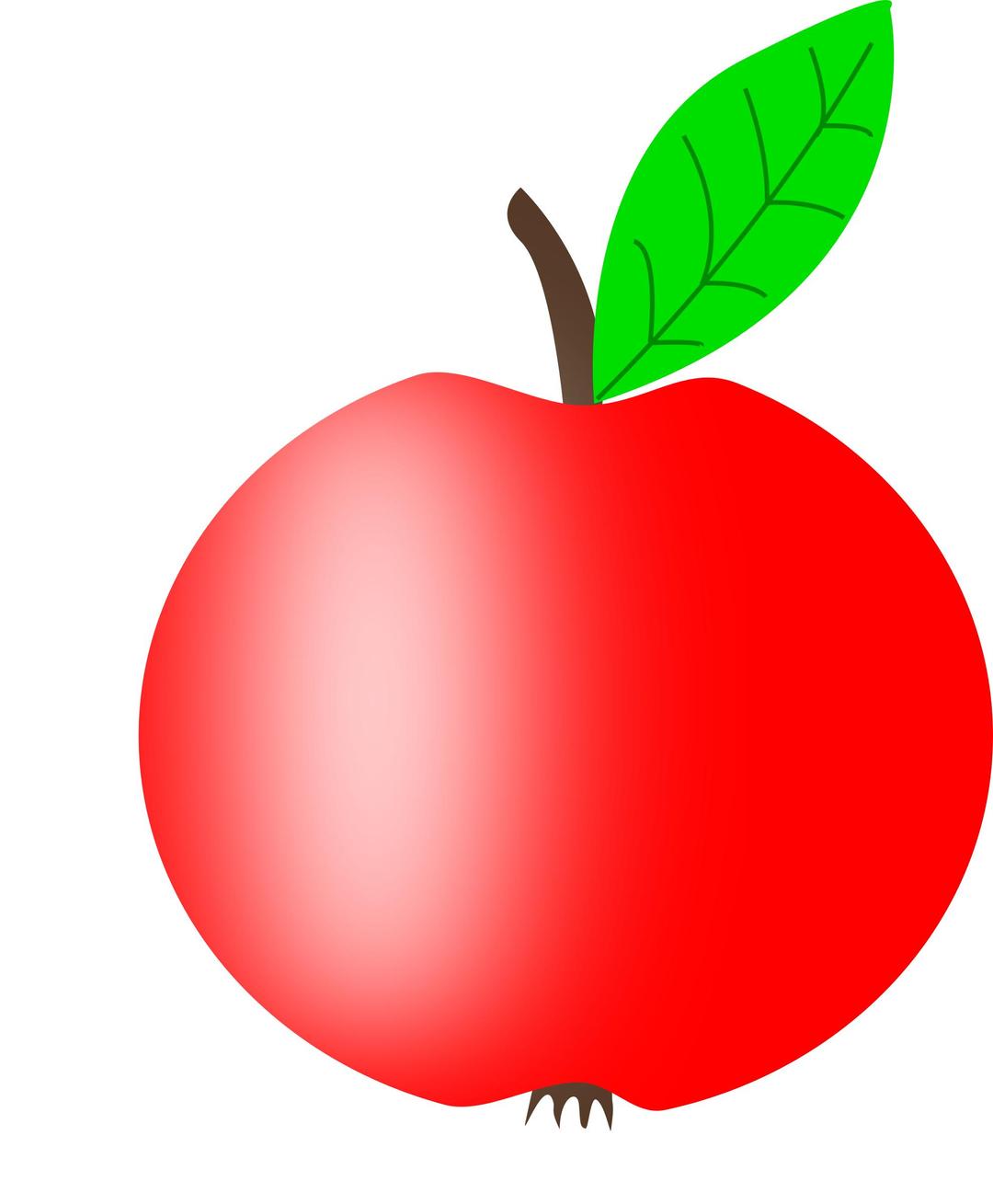 Apple Red with a Green Leaf png transparent