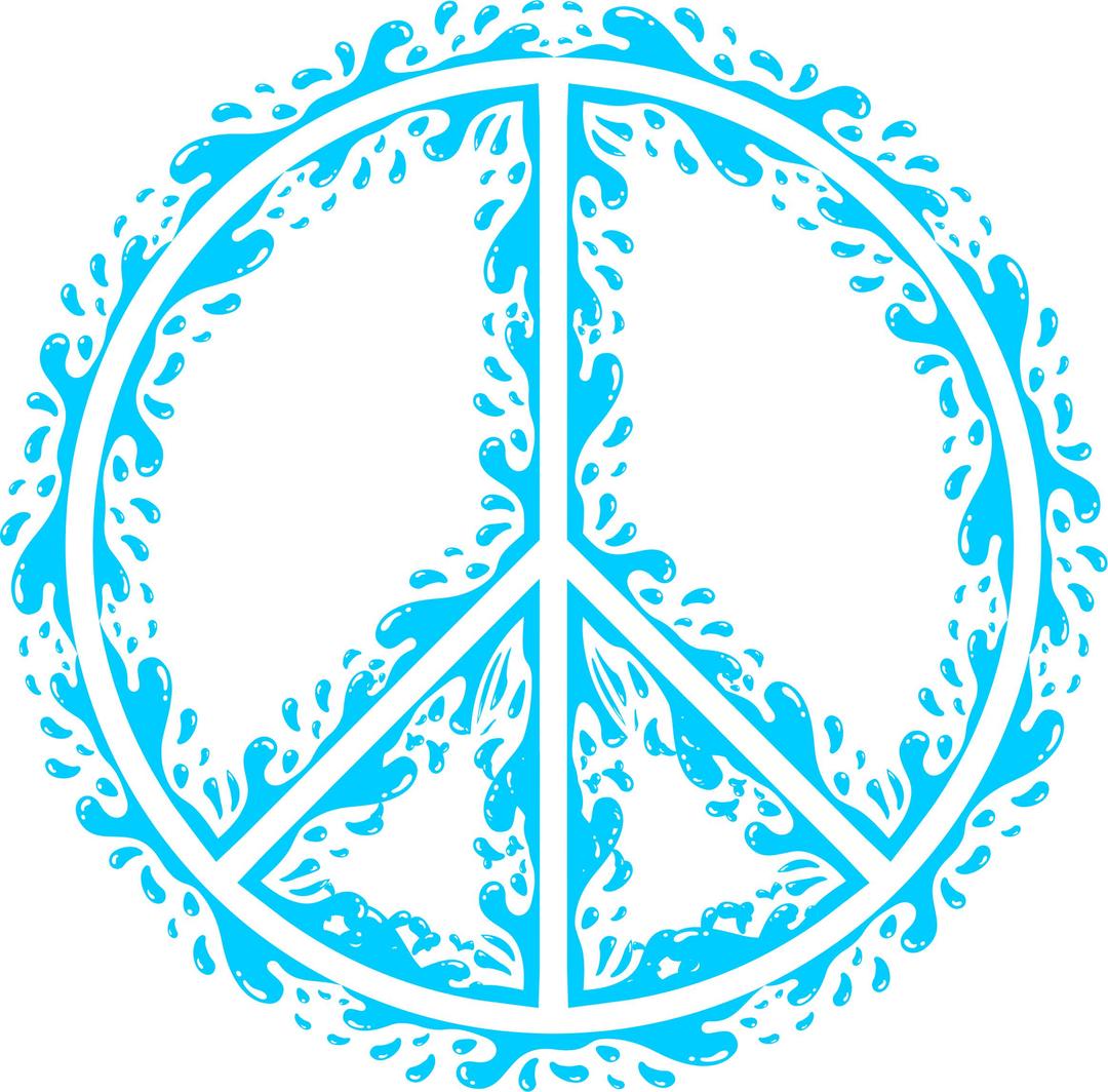 Aqua Peace Sign png transparent