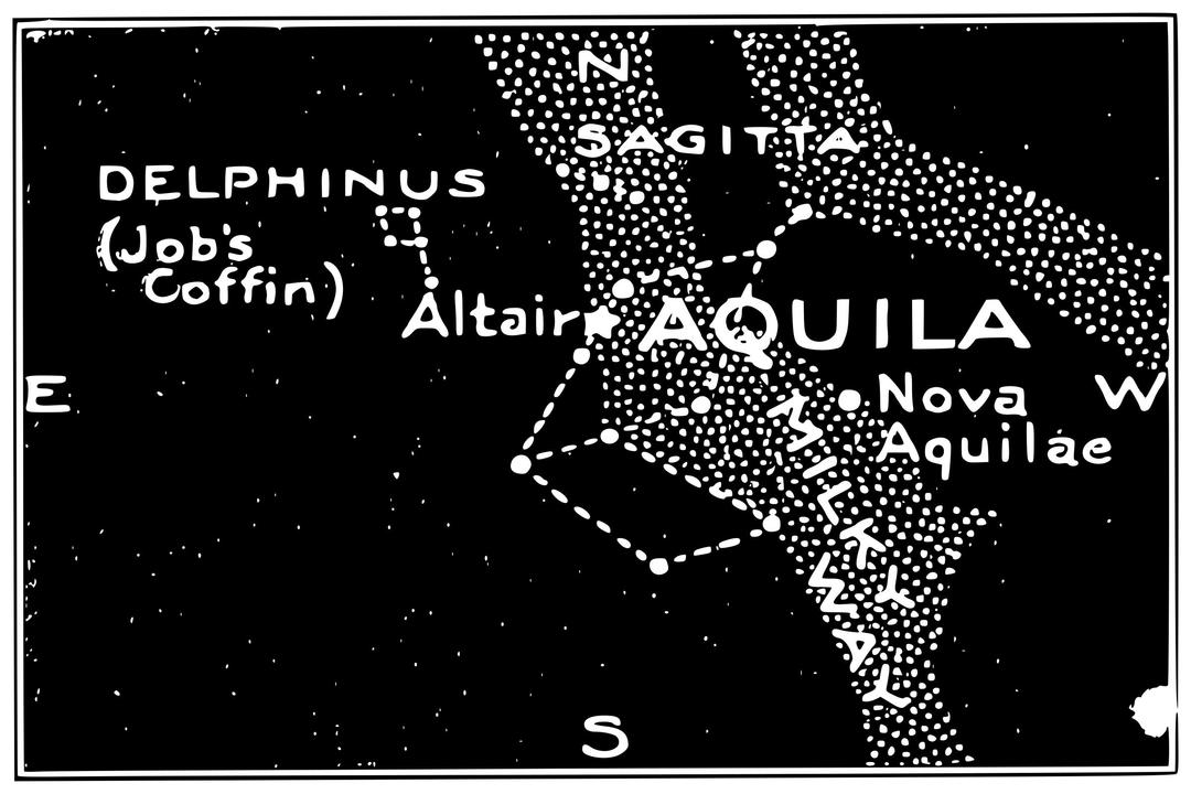 Aquila, Sagitta, Delphinus constellations png transparent