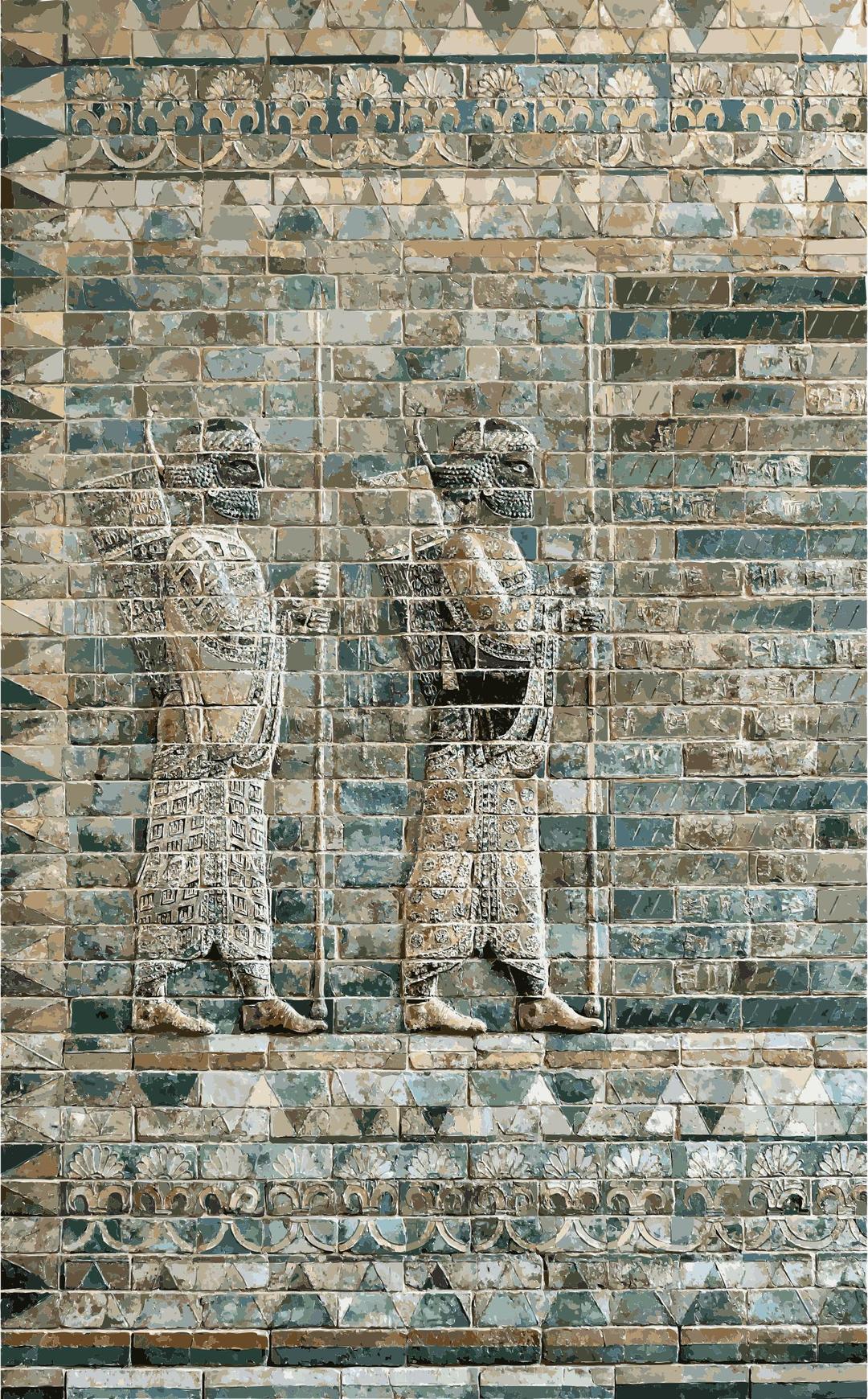 Archers frieze Darius 1st Palace Suse Louvre AOD 488 a png transparent