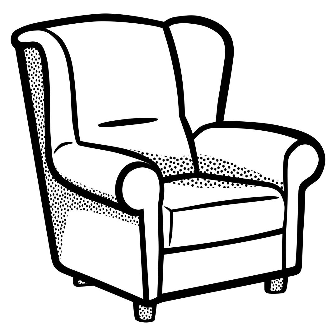 armchair - lineart png transparent