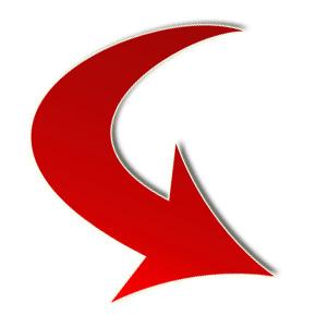 Arrow Small Curve Red Bottom Right png transparent