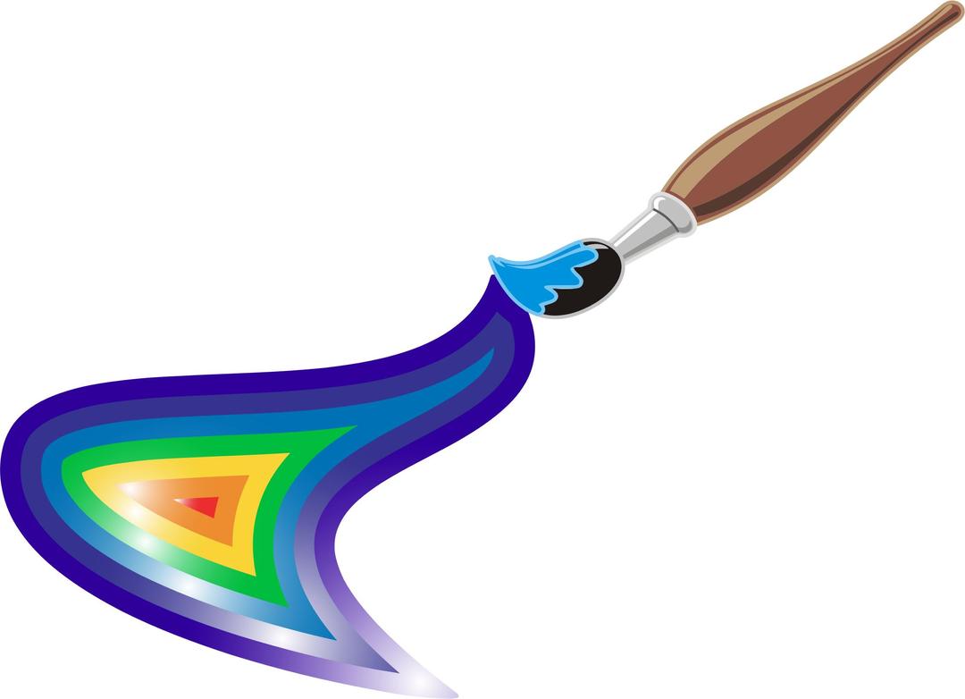 Artists Brush And Rainbow Paint png transparent