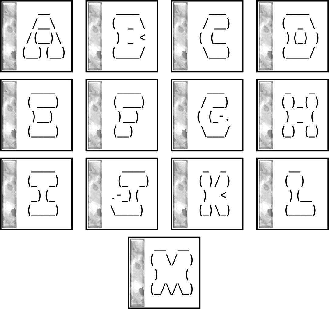 ASCII DropCaps 2 A-M png transparent