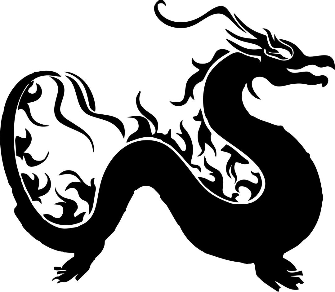 Asian Dragon Silhouette png transparent