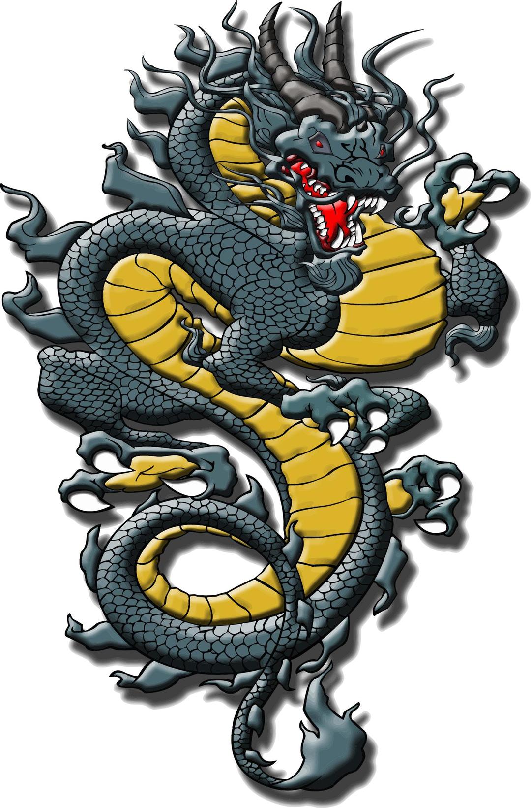 Asian Style Detailed Dragon png transparent