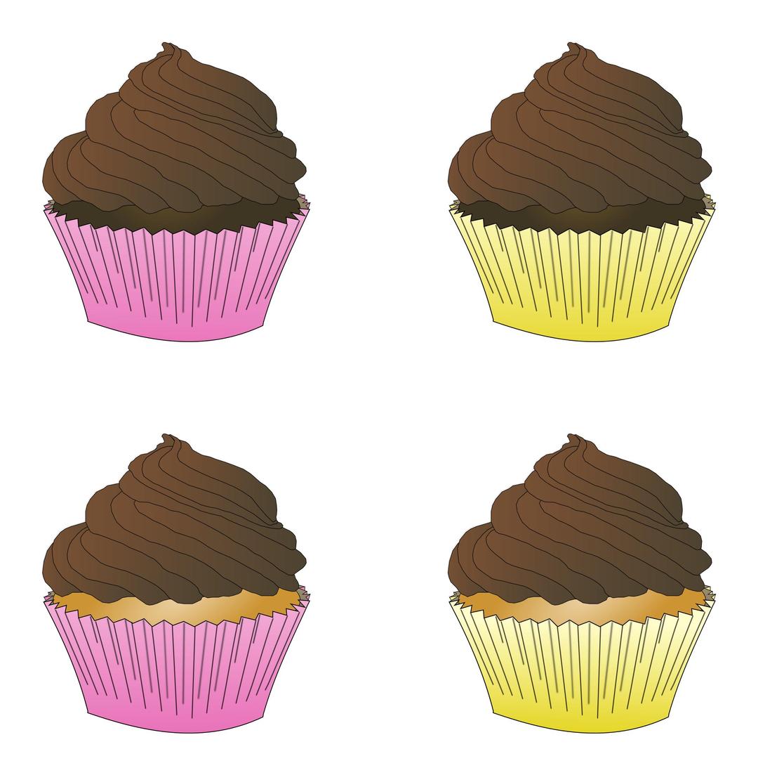 Assorted Chocolate Frosted Cupcakes png transparent
