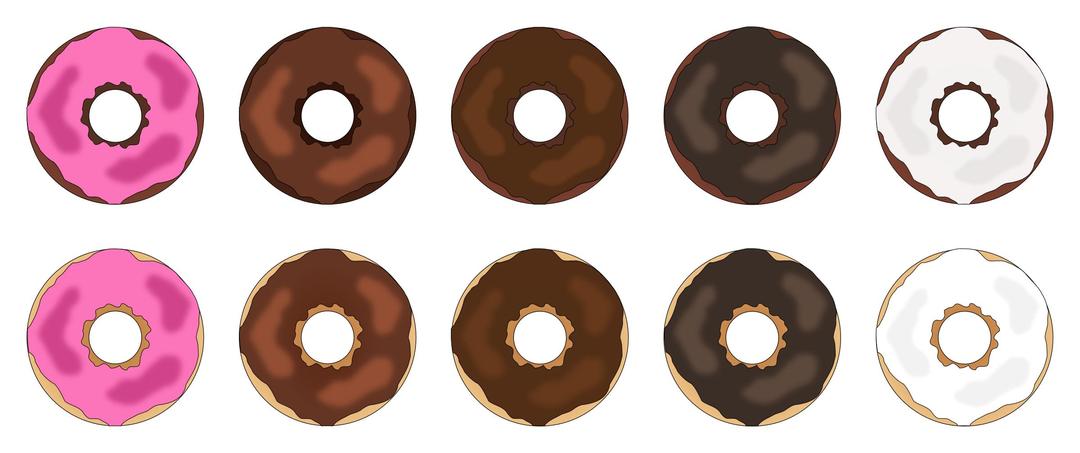 Assorted Plain Frosted Donuts png transparent
