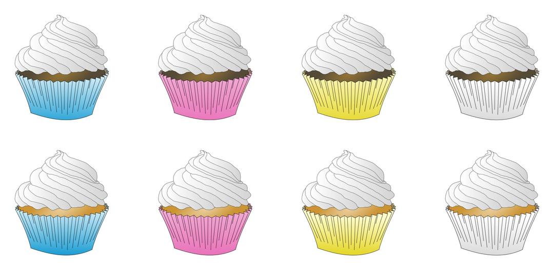 Assorted White Frosted Cupcakes png transparent
