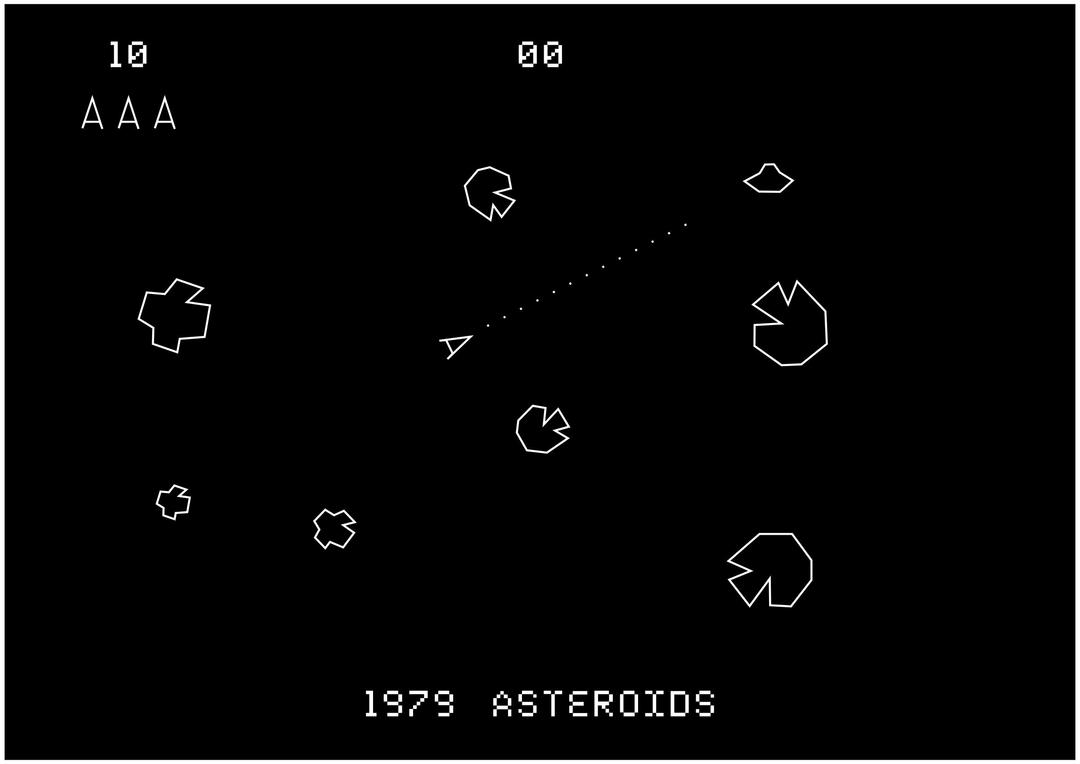 Asteroids video games 1979 png transparent