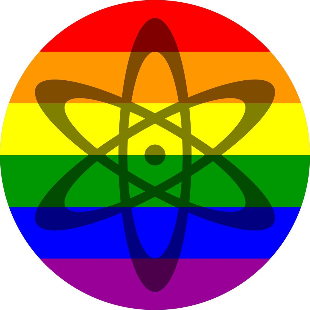 Atom Shadow on Rainbow Flag png transparent