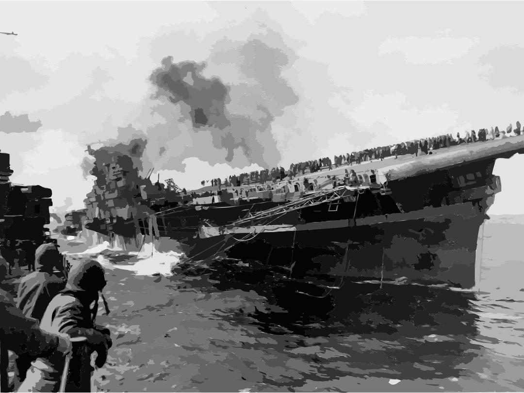 Attack on carrier USS Franklin 19 March 1945 png transparent