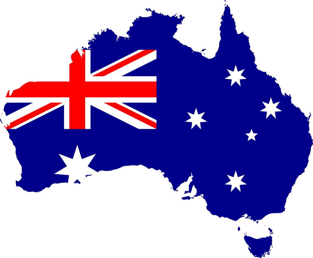 Australia Flag Map png transparent