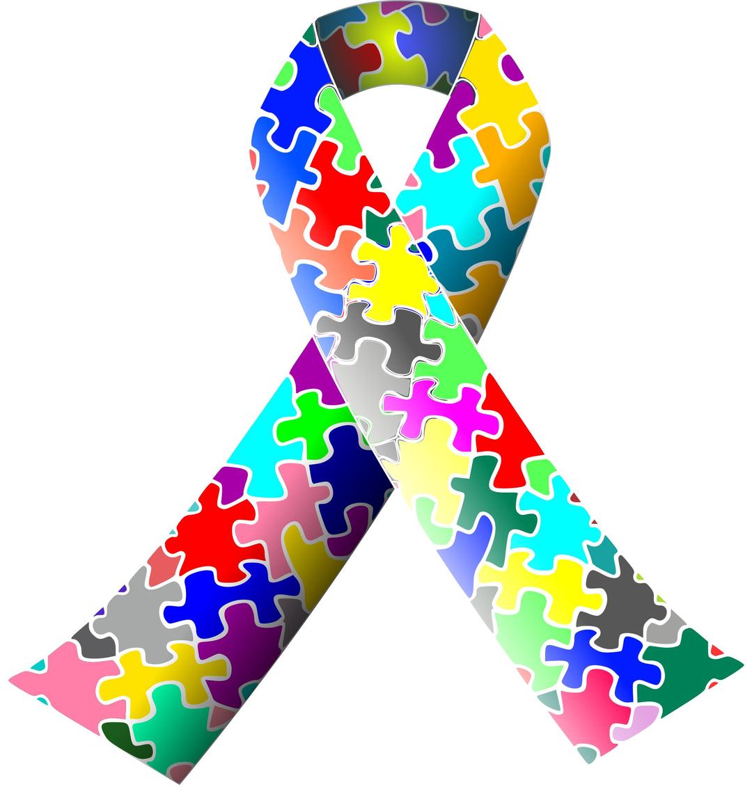 Autism (puzzle) ribbon png transparent