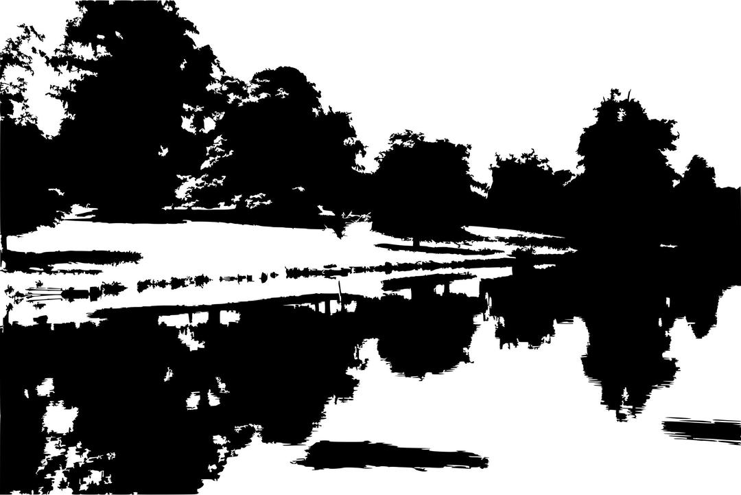 Autumn By The Lake (Monochrome) png transparent