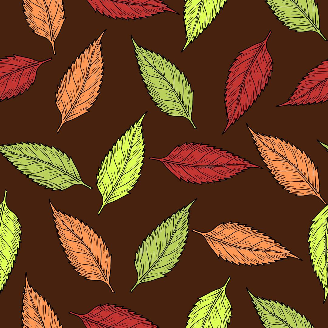Autumn leaves pattern png transparent