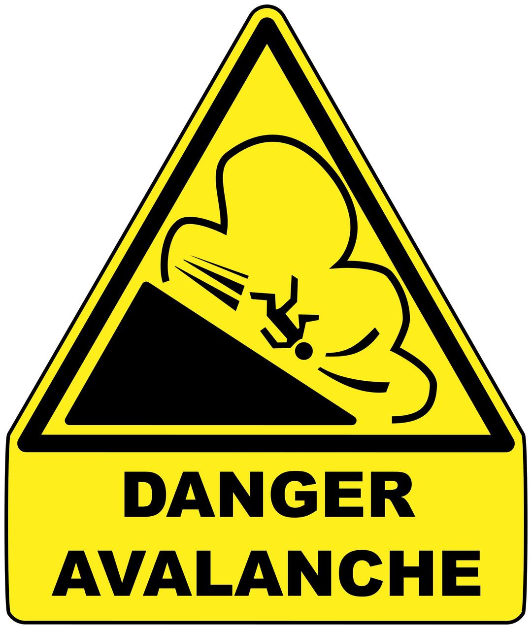 Avalanche warning sign png transparent