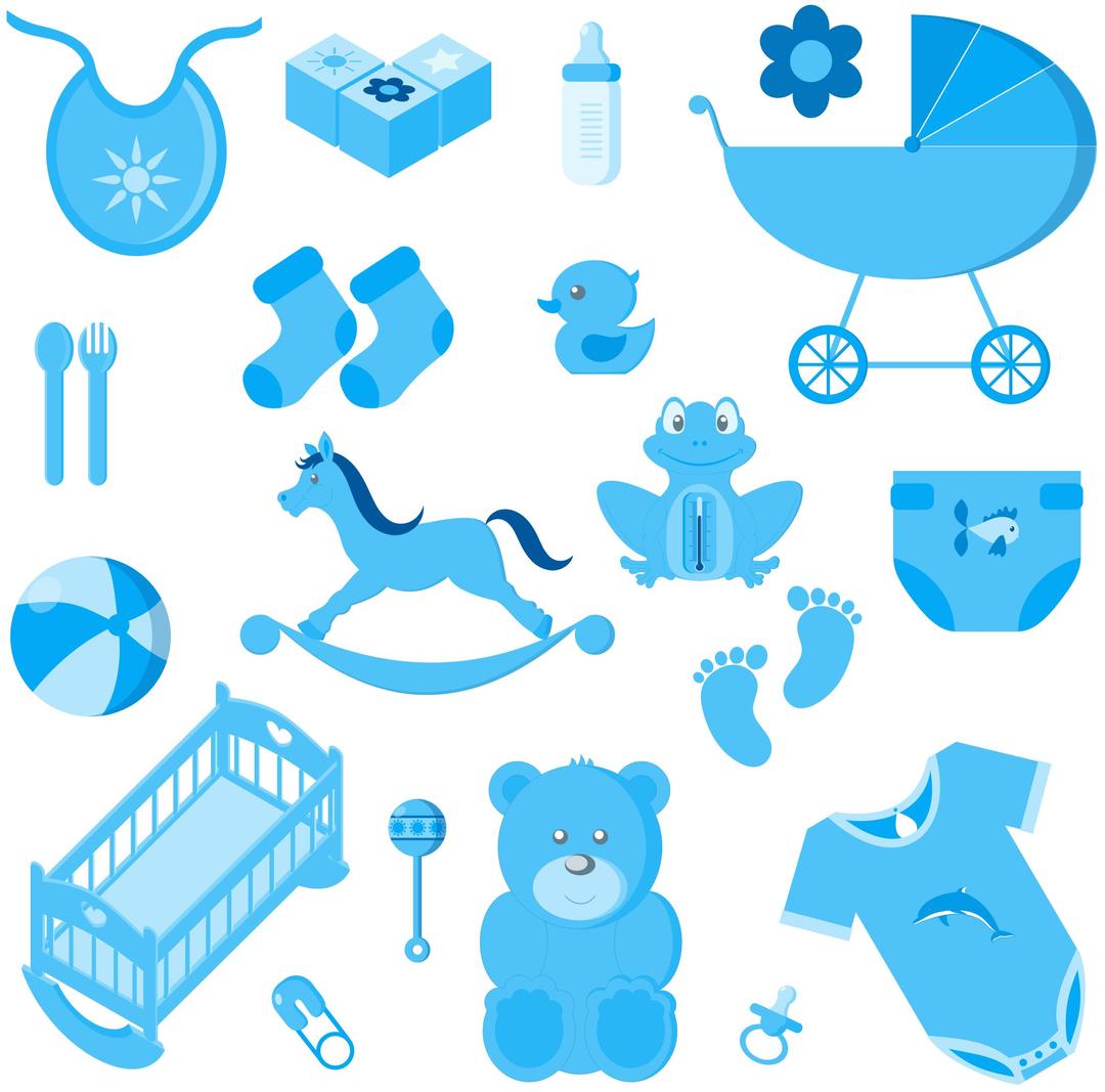 Baby boy accessories no background png transparent