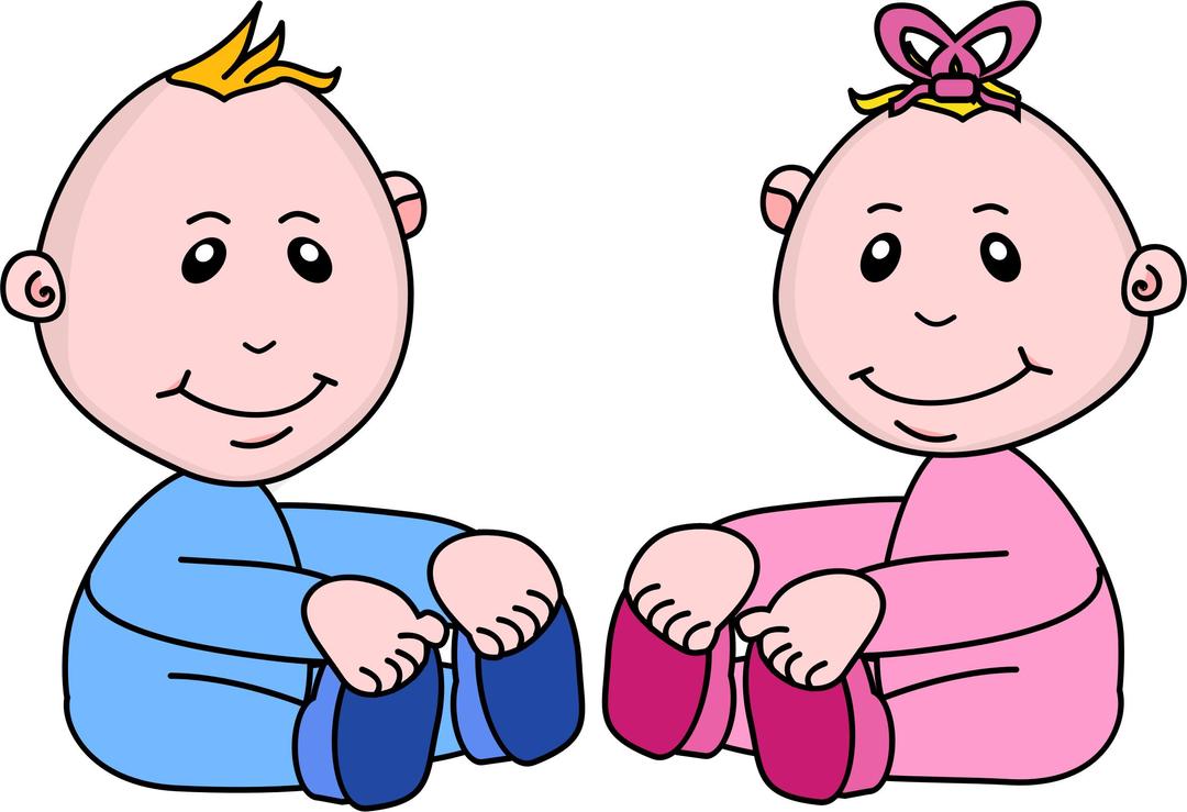 Baby boy and girl png transparent
