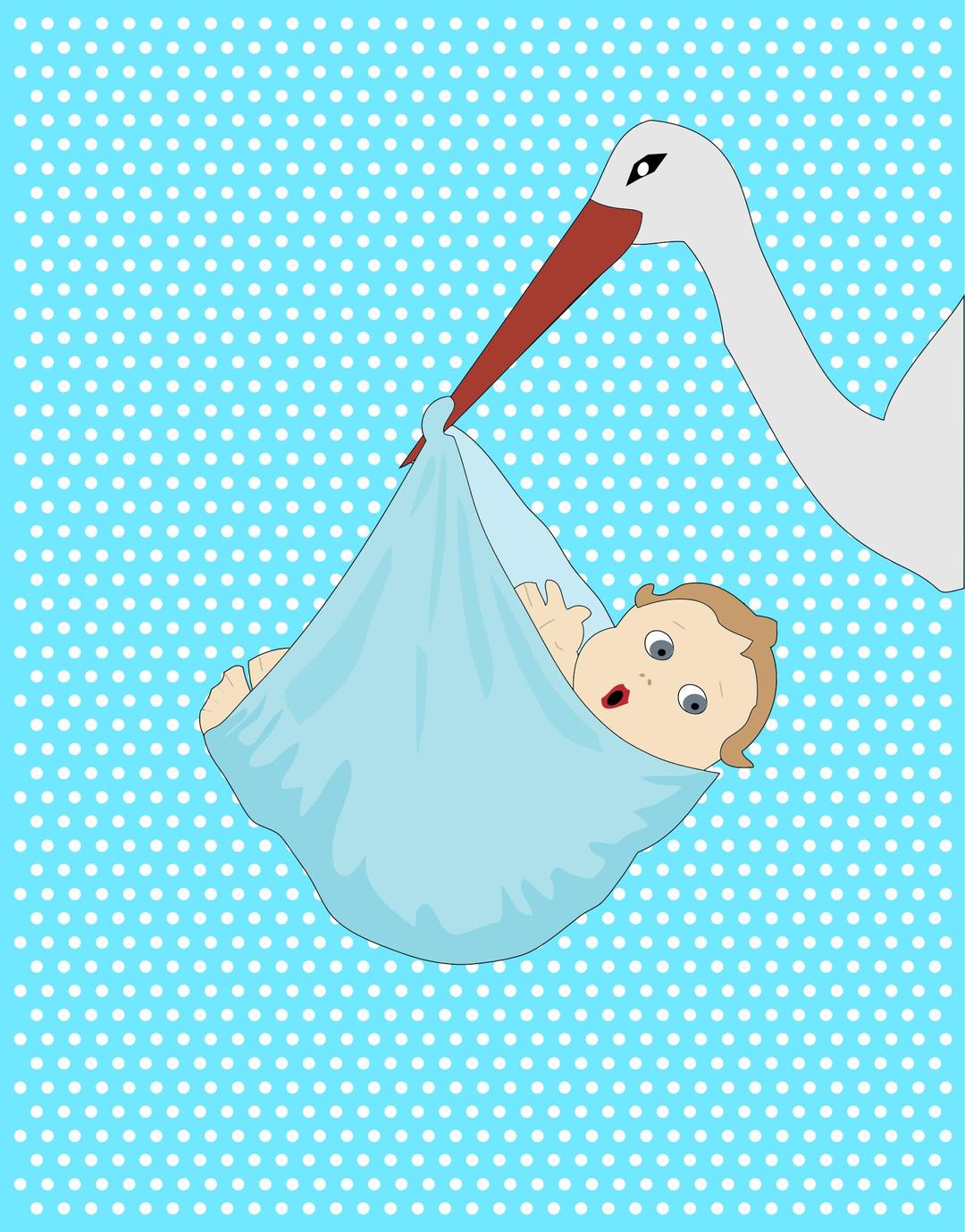 Baby Boy And Stork png transparent