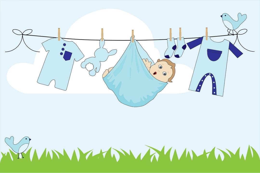 Baby Boy Hanging On Clothesline Outside png transparent