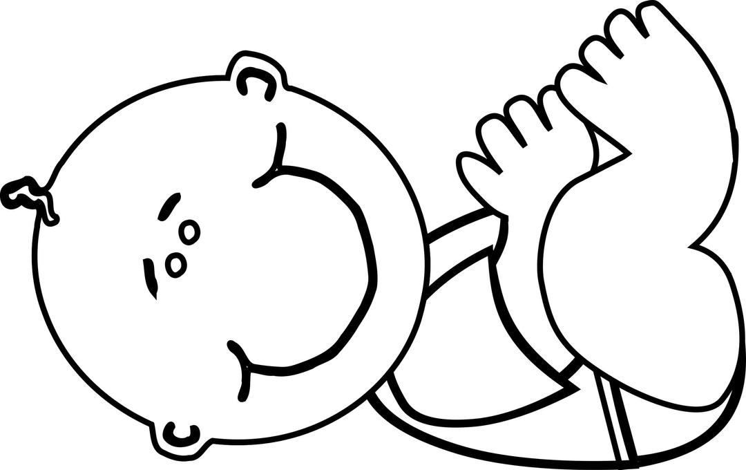Baby boy lying - Outline png transparent