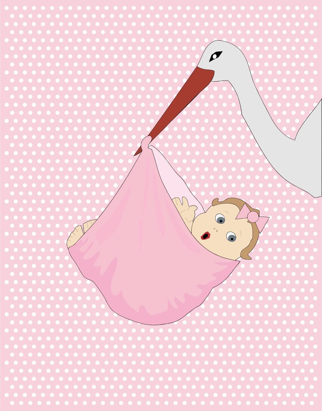 Baby Girl And Stork png transparent