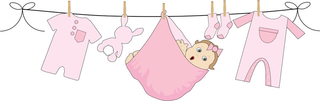 Baby Girl Hanging On Clothesline png transparent