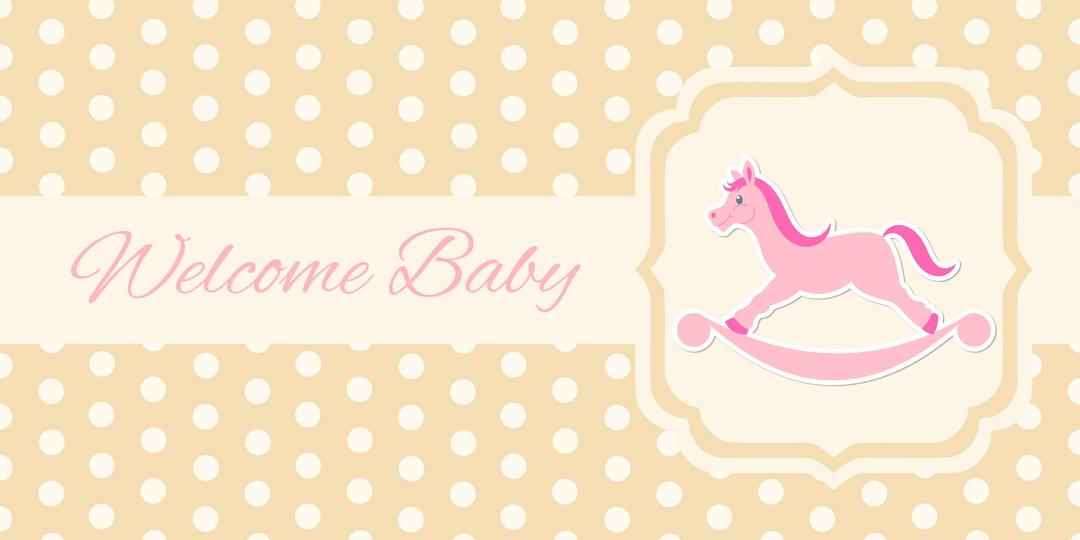 Baby greeting card (girl) png transparent