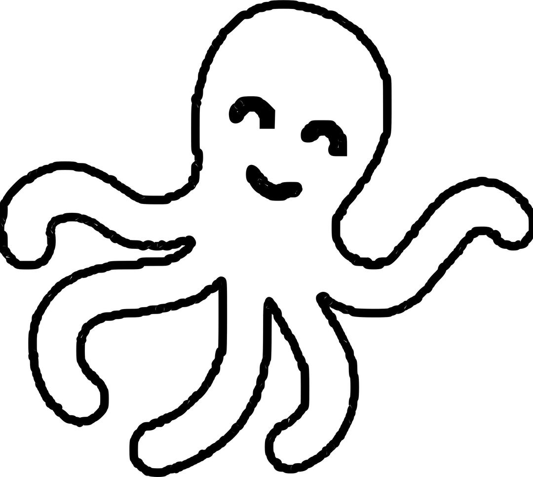 Baby Octopus Coloring Page png transparent